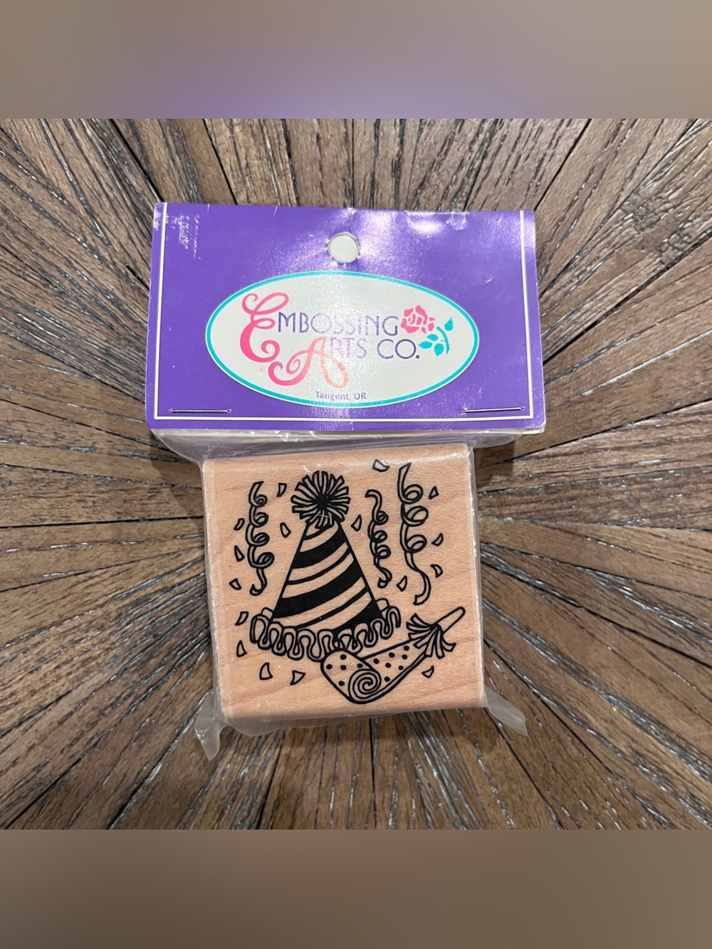 NEW Embossing Arts Co. Birthday Party Hat Rubber Stamp Vintage 1228-DD